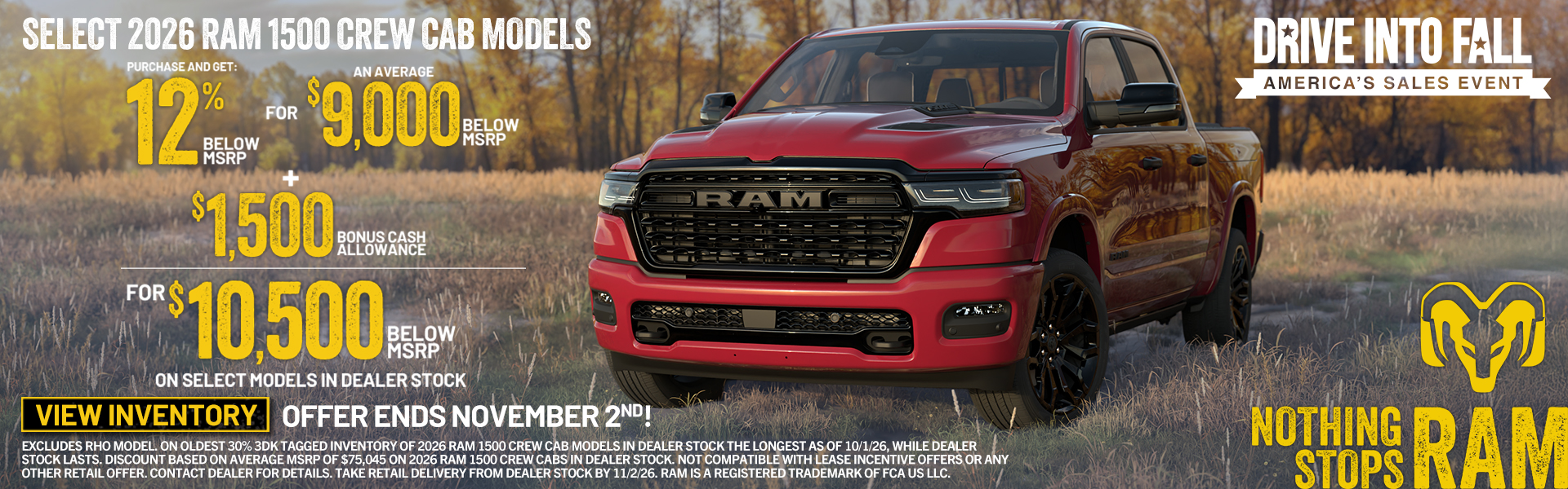 12% Off Select 2026 Ram 1500 Crew Cab Models